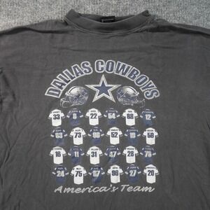 Dallas Cowboys Long Sleeve T-Shirt Mens XL Faded Black Vintage NFL Graphic Tee